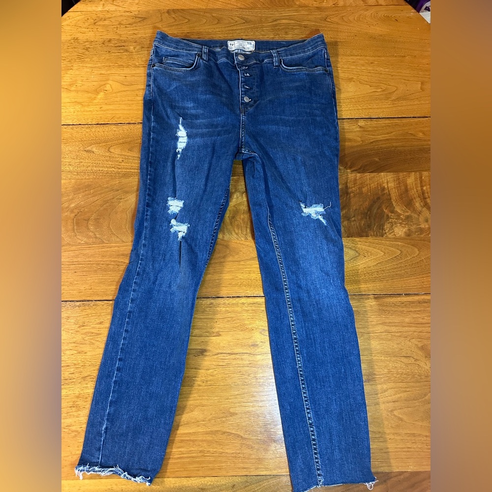 Free People Cut Off Jeans Size 31 Blue Raw Hemline